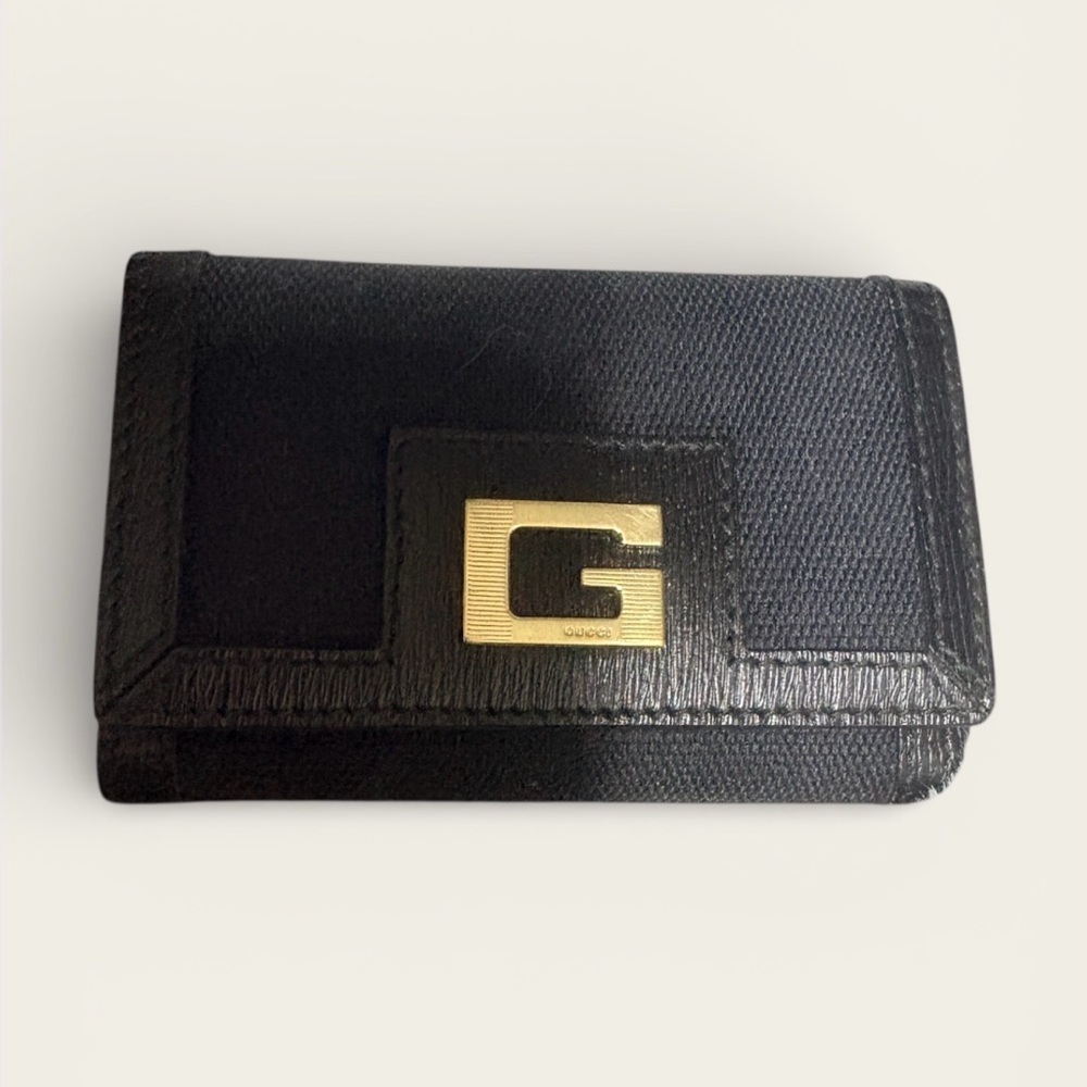 Gucci Black and Gold Key & Card Holder